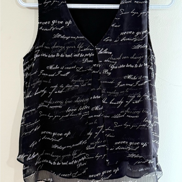 Black Sleeveless Graphic Tank Top - Picture 4 of 5